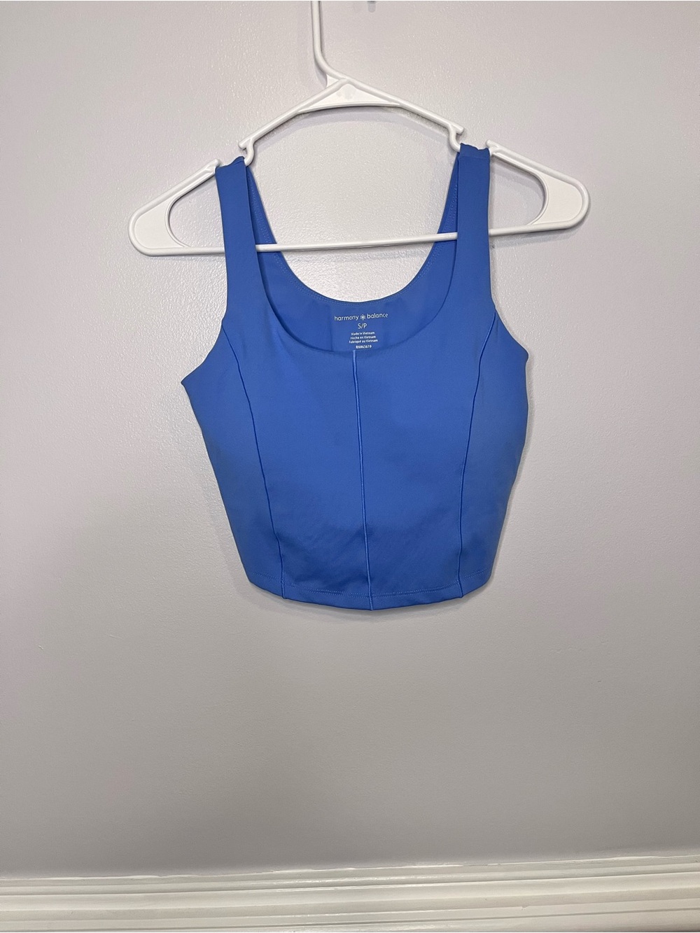 Harmony & Balance Blue Scoop Sports Bra Crop